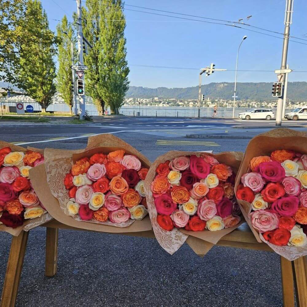 valse des roses rosensträusse auslage rosen und orchideen zuerich cotedadzurich