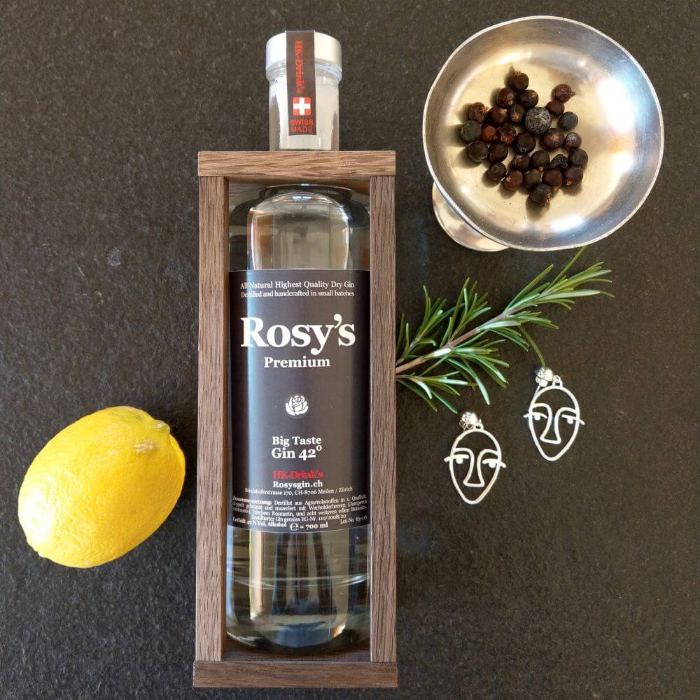 Rosy's Premium Gin Holzbox cotedazurich